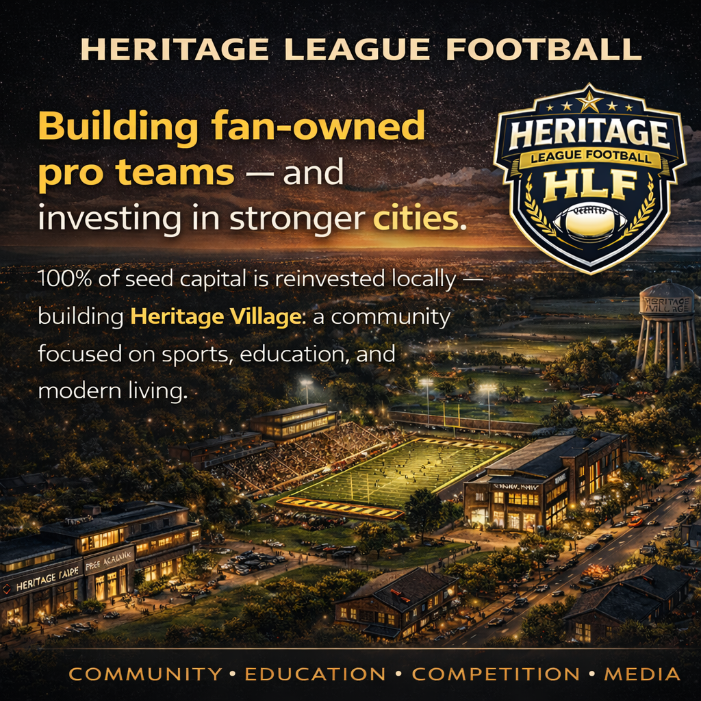Heritage League Football opportunity poster
